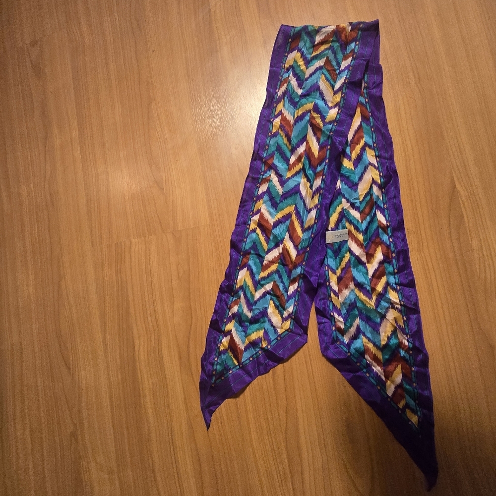 Colorful Chevron Pattern Silk Scarf